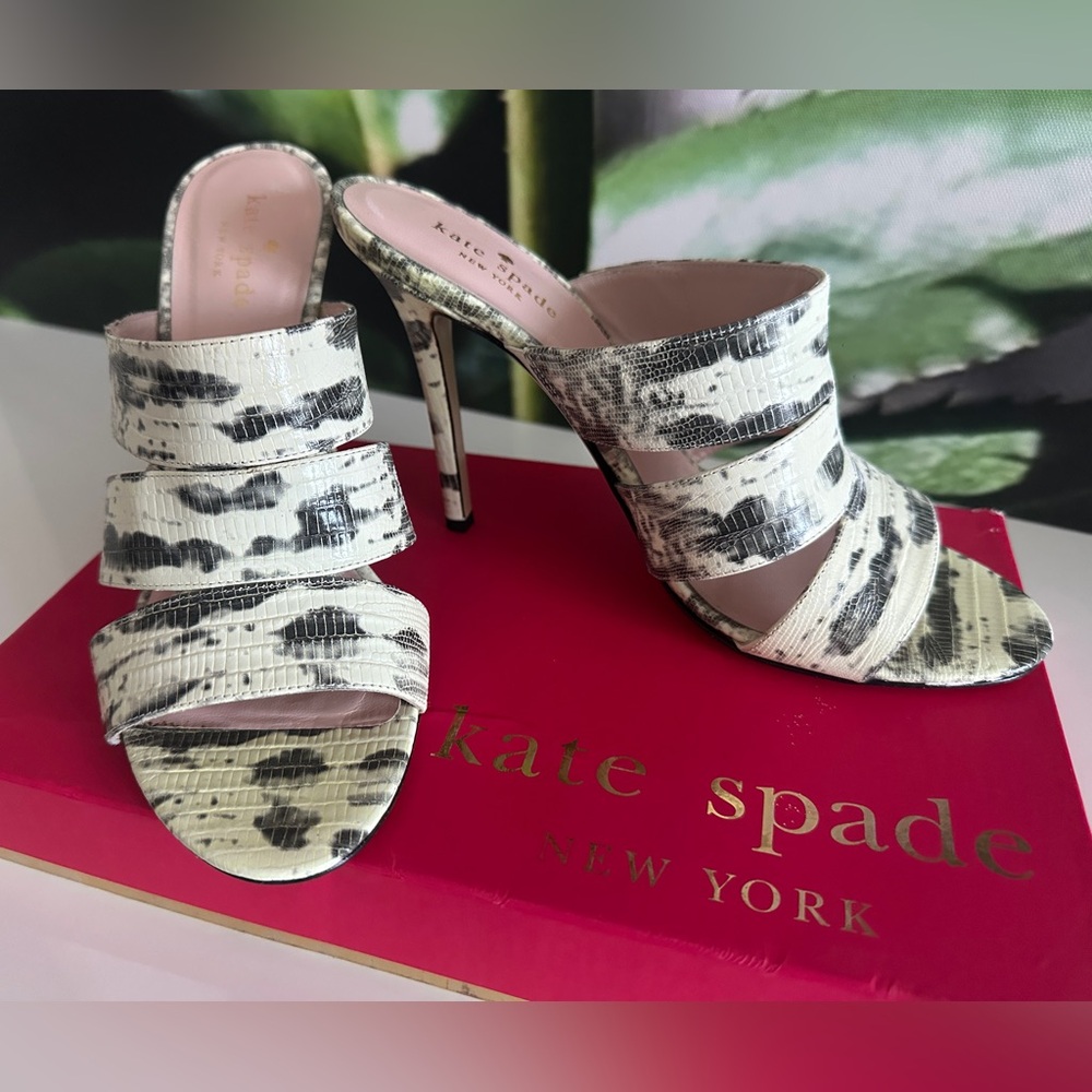 kate spade Black and White Patterned Heels